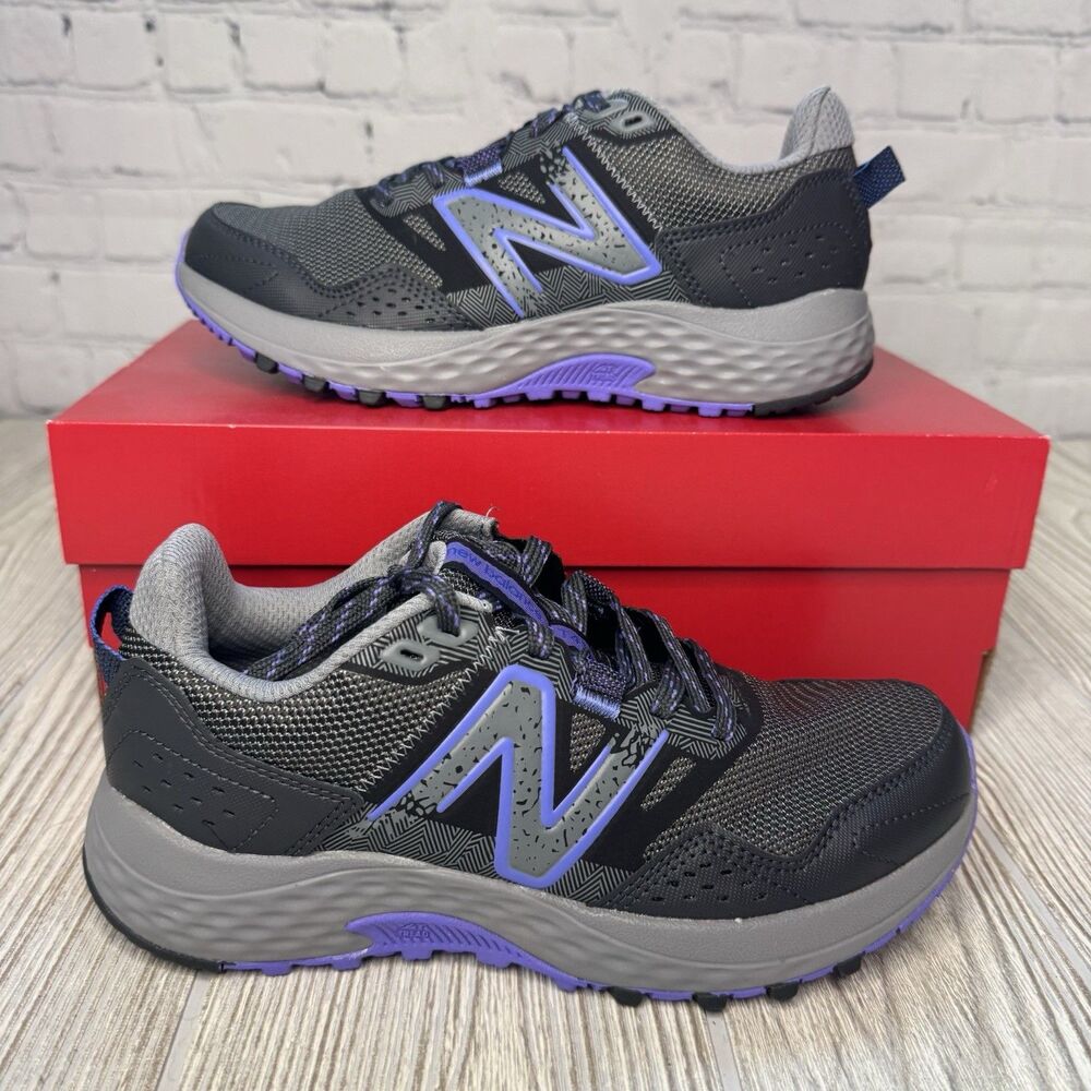 New Balance 410 v8 Trail Running Shoes Womens 6 Grey Indigo Hiking WT410LRQ8 NEW